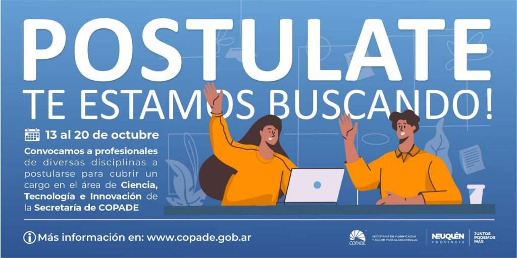 COPADE convoca a profesionales para postularse a un cargo en el Área de Ciencia, Tecnología e Innovación